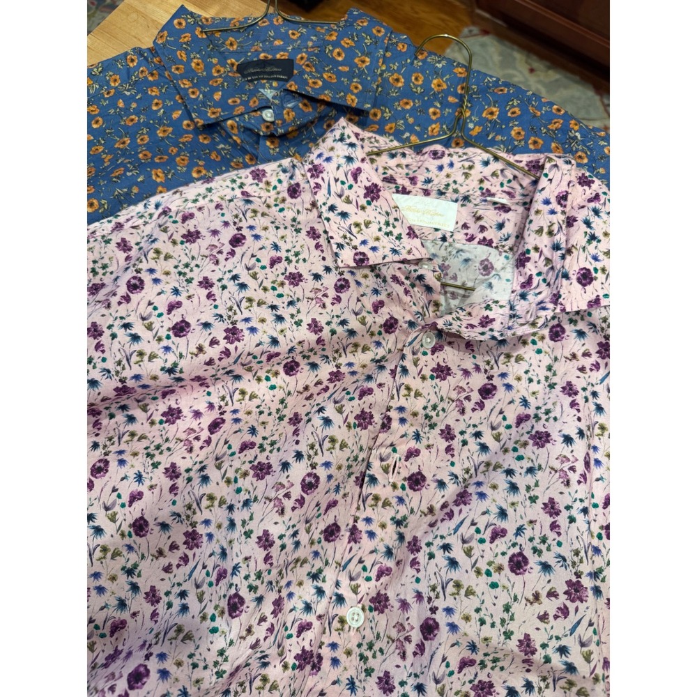 Brooks Brothers Mens XXL Floral Button Down Shirt Lot 2 Made USA Italian Fabric